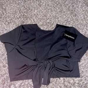 School Girl Front Tie Crop Top